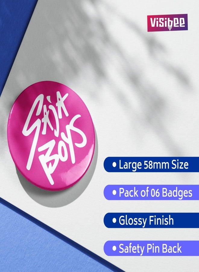 Visibee k pop Pin Badges | 58mm Button Pins | Pack of 6 for Fans & Collectors - Image 3